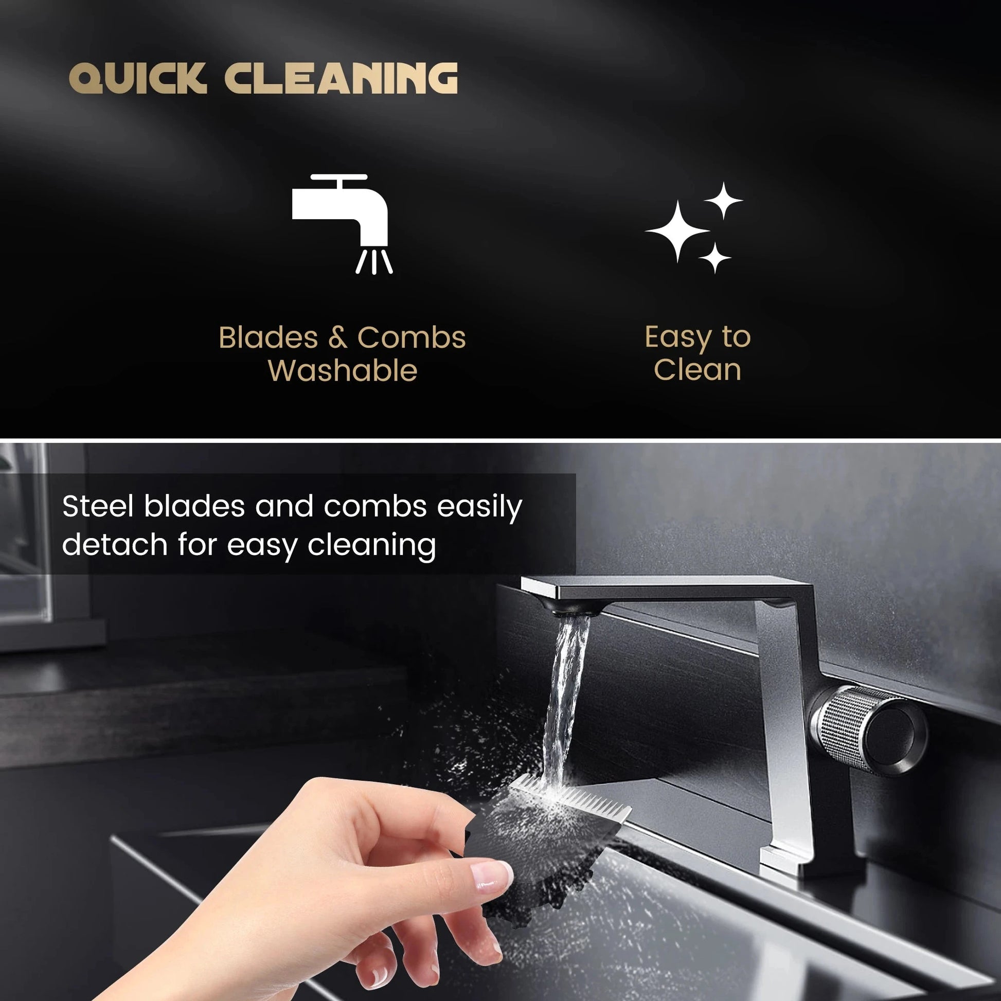 Professional Electric Hair Clippers with Lock Portable Men's Cordless Beard Trimmer Ohberri