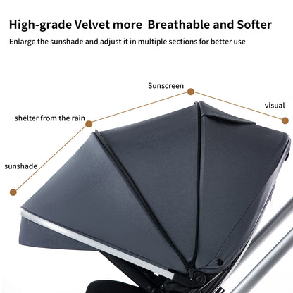 Baby Stroller Reversible Seat with Bassinet Mode - Ohberri