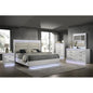 Glam Modern 5-Piece King Bedroom Set with LED Headboard, Wood in White - Ohberri