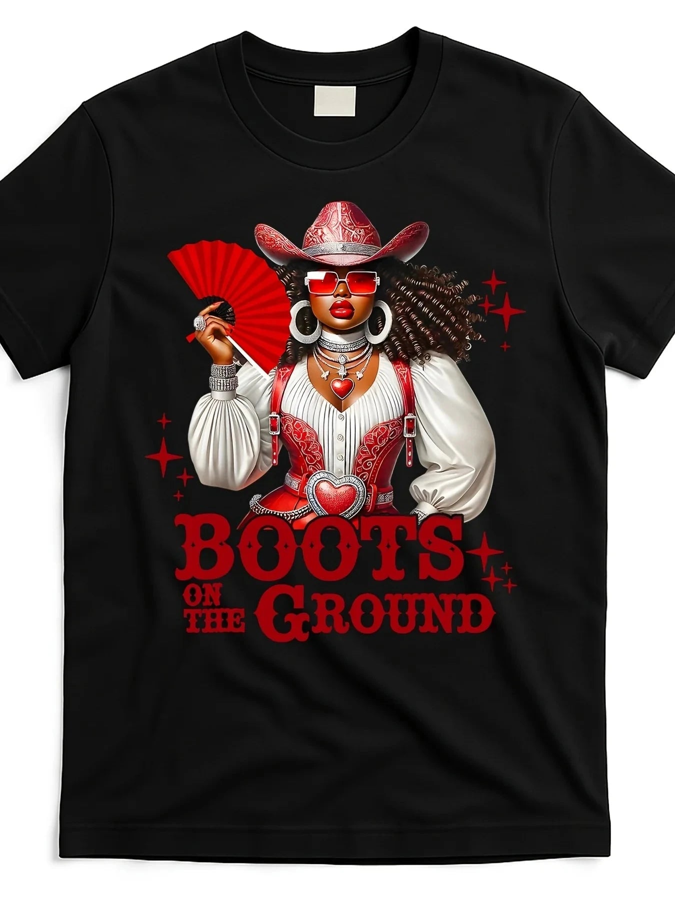 Boots on the Ground Western Cowgirl Graphic T-Shirt - 100% Cotton Ohberri