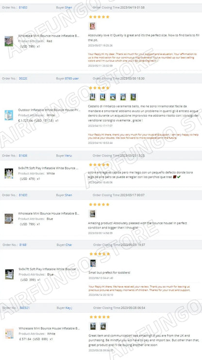 9x9x7ft Soft Play White Bounce House With Slide Ball Pit - Ohberri