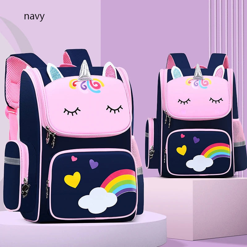 Kid Backpack for Girl Unicorn Children Rainbow Eyes School Bag Ohberri