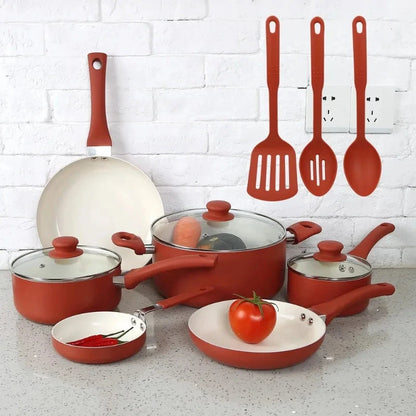 12 Piece Nonstick Aluminum Alloy Cookware Set, Blue Ohberri