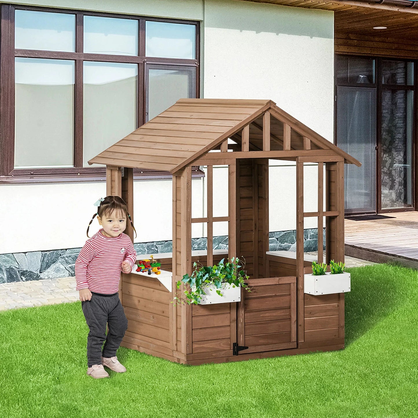 Kids Wooden Playhouse Cottage Ohberri