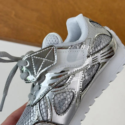 2025 Spring Toddler Kid Breathable Orbit Metallic Rubber Mesh Sneaker Children Casual Fashion Shoe Boy Girl Sports Walking Shoes Ohberri