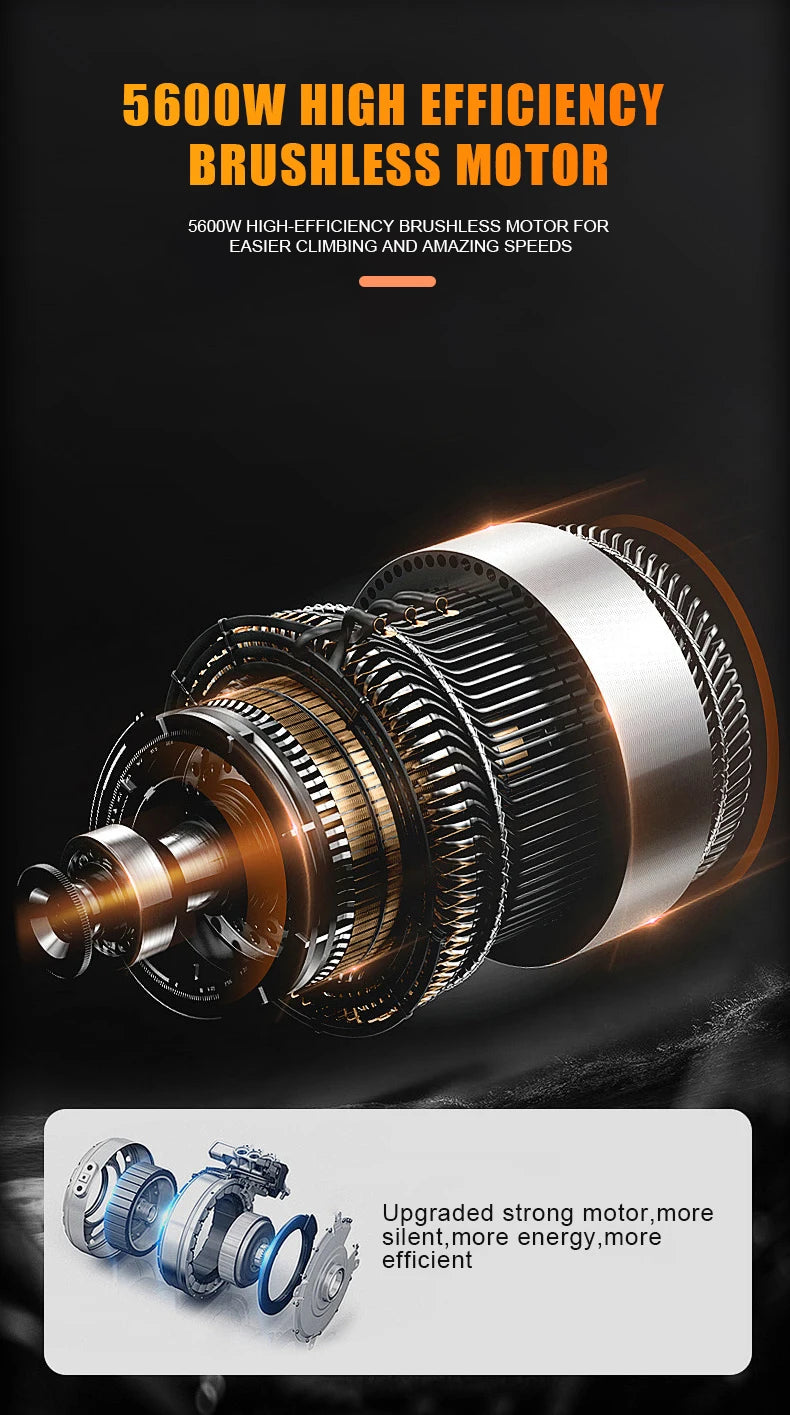 5600W Adult Electric Scooter Dual Motor Top Speed 46MPH,60V27AH, 11-inch Off-Road Tires Sport Ohberri