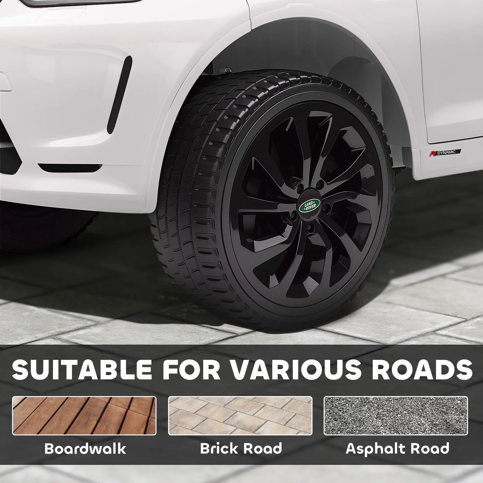 Land Rover Licensed 12V Kids Ride on Car W/ Soft Start, White Ohberri