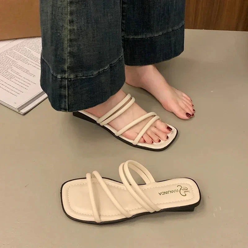 French-style thin-strap sandals Ohberri