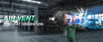 1/2" Cordless Brushless Impact Wrench 1000Nm(738Ft-lbs) w/ 2x5.0Ah Ohberri