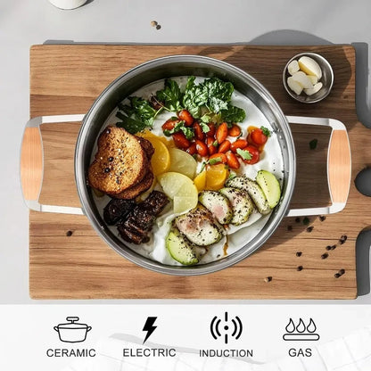 5Ply Stainless Steel Cookware Set with 10 Pieces for Induction Ohberri