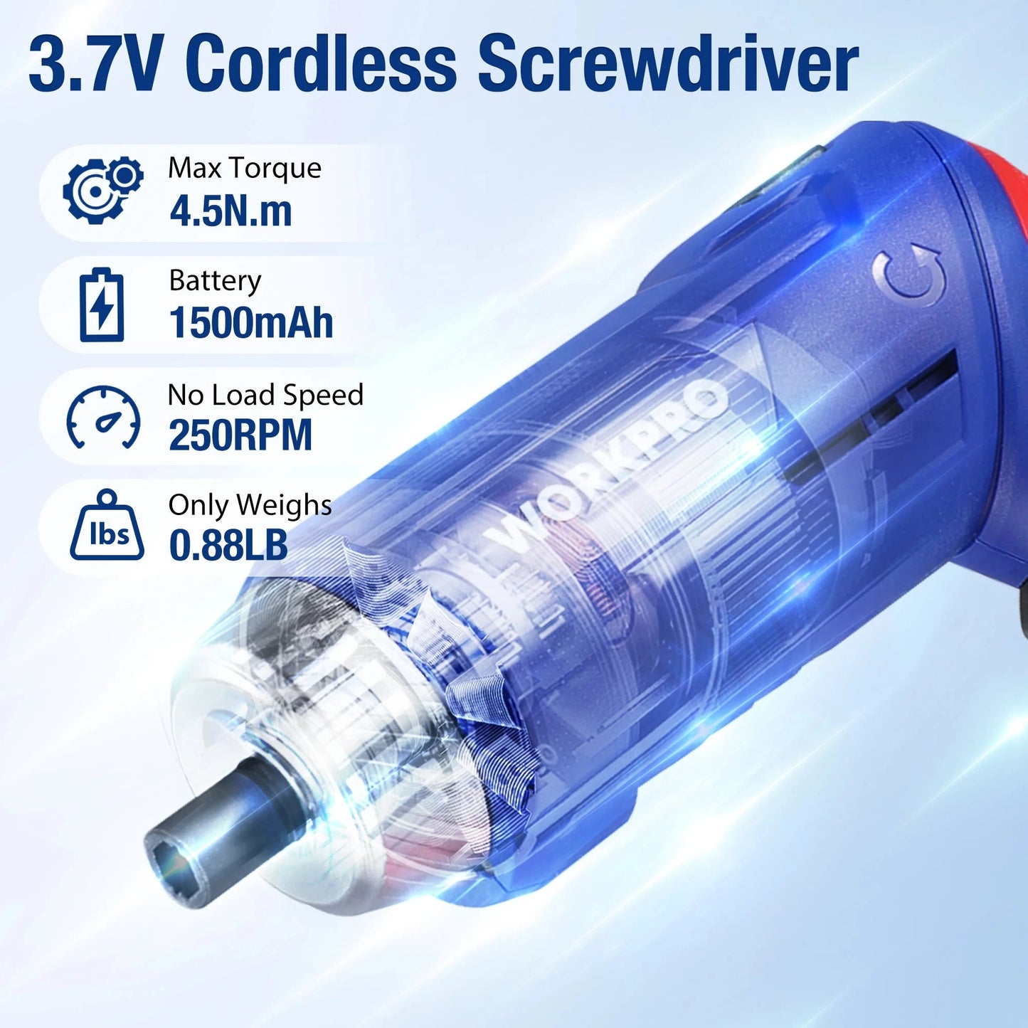 WORKPRO 3.7V Electric Screwdriver with 18pc Tool Kit Ohberri