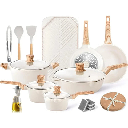 20Pcs Cookware Sets Nonstick Pots and Pans Set Granite Ohberri