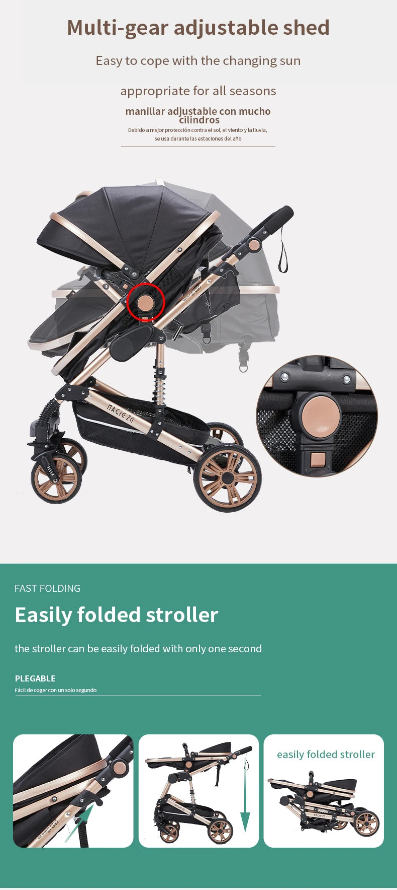3 in 1 baby  stroller - Ohberri