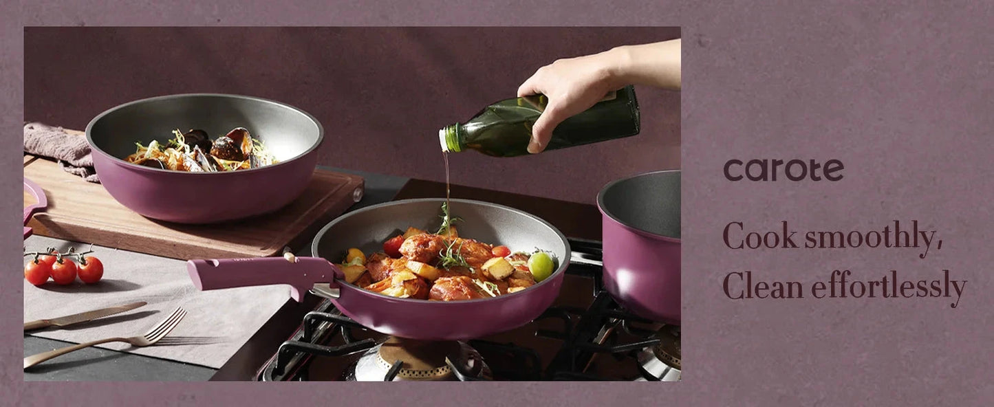 21pcs Pots and Pans Set, Nonstick Cookware Set Detachable Handle, Induction Ohberri