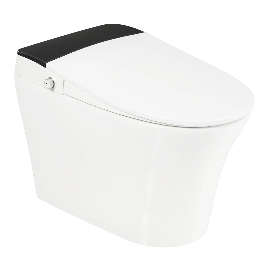 Smart Toilet with Foot Sensor Auto Flush Soft Close Heated Seat Night Light Ohberri