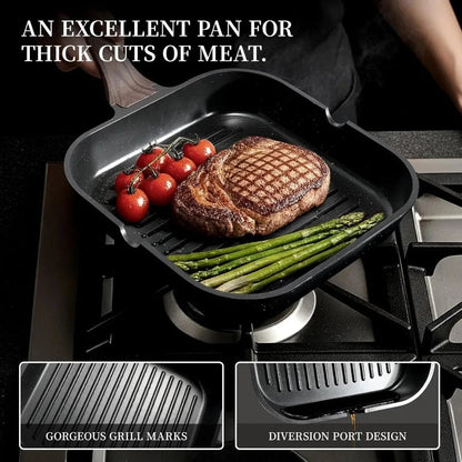 16Pcs Pots and Pans Set Nonstick Ceramic Cookware Sets Induction Ohberri