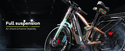 High speed electric ebike for adults, 52V ebike,40AH battery ,full suspension bicycle,hydraulic ebike,fat tyre 26inch 3000W - Ohberri