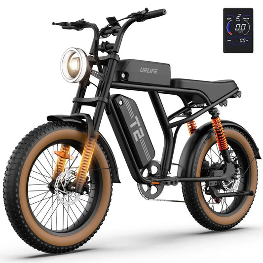 1500W Peak Electric Mountain Bike 48V 15.6Ah 28MPH 100 Mile Range 20X4" Fat Tire - Ohberri