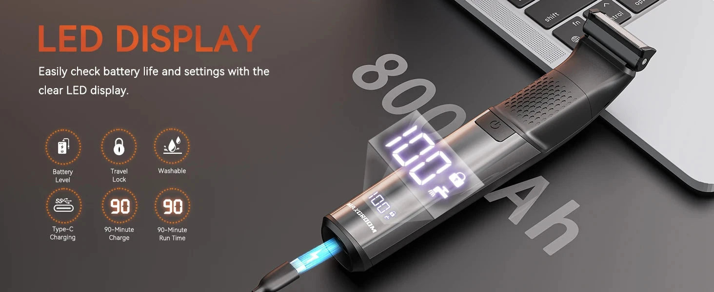 3 in 1 Men Bidirectional Body Hair Trimmer Electric Shaver IPX6 Waterproof Double-edged Razor Ohberri