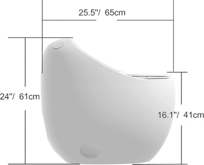Modern Egg-Shaped Smart Toilet | 1.28 GPF Single Flush Glossy White Ohberri