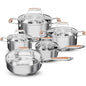 5Ply Stainless Steel Cookware Set with 10 Pieces for Induction Ohberri