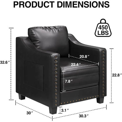 Faux Leather Accent Chair - Ohberri