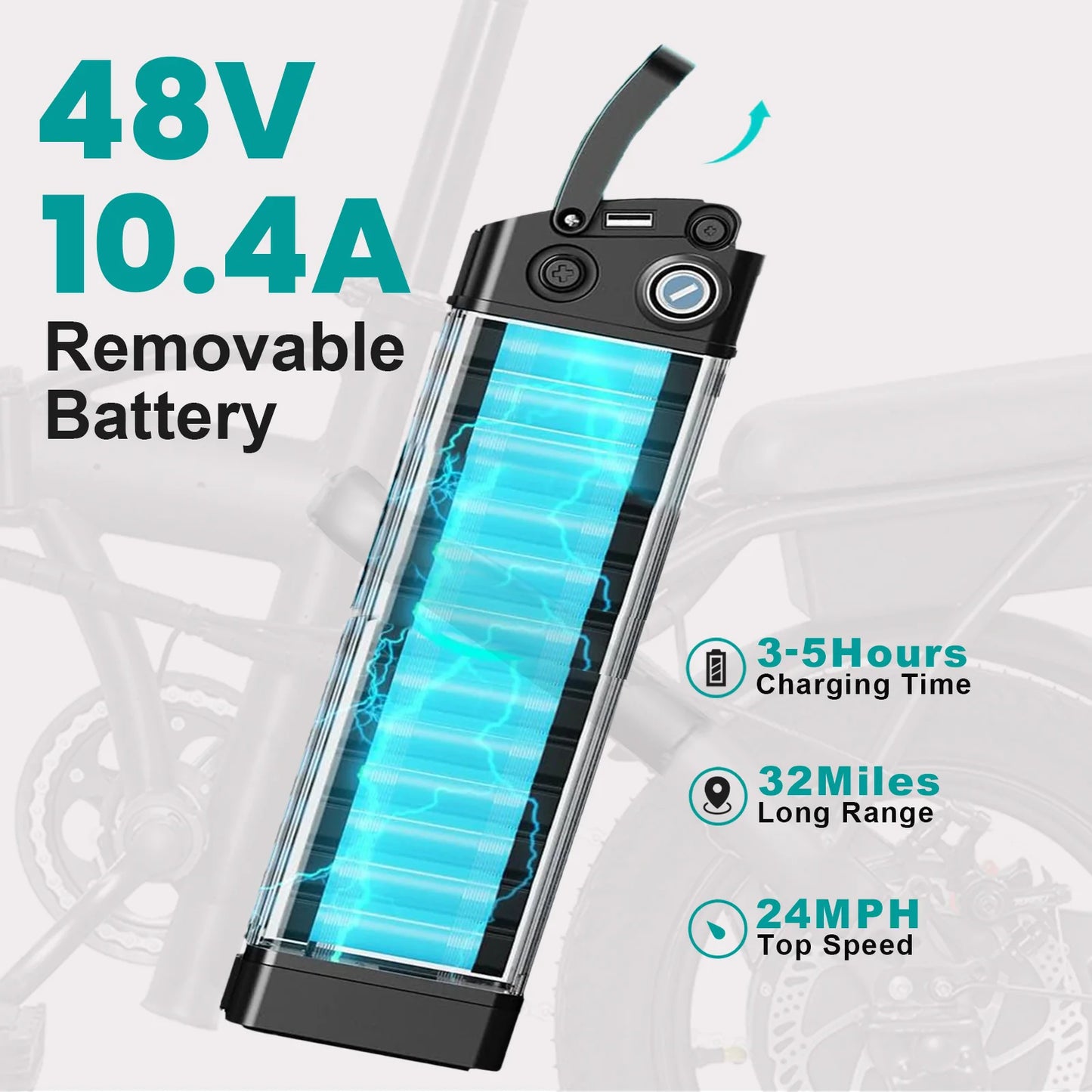 14-inch electric bike 500W motor 20-mile maximum range - Ohberri