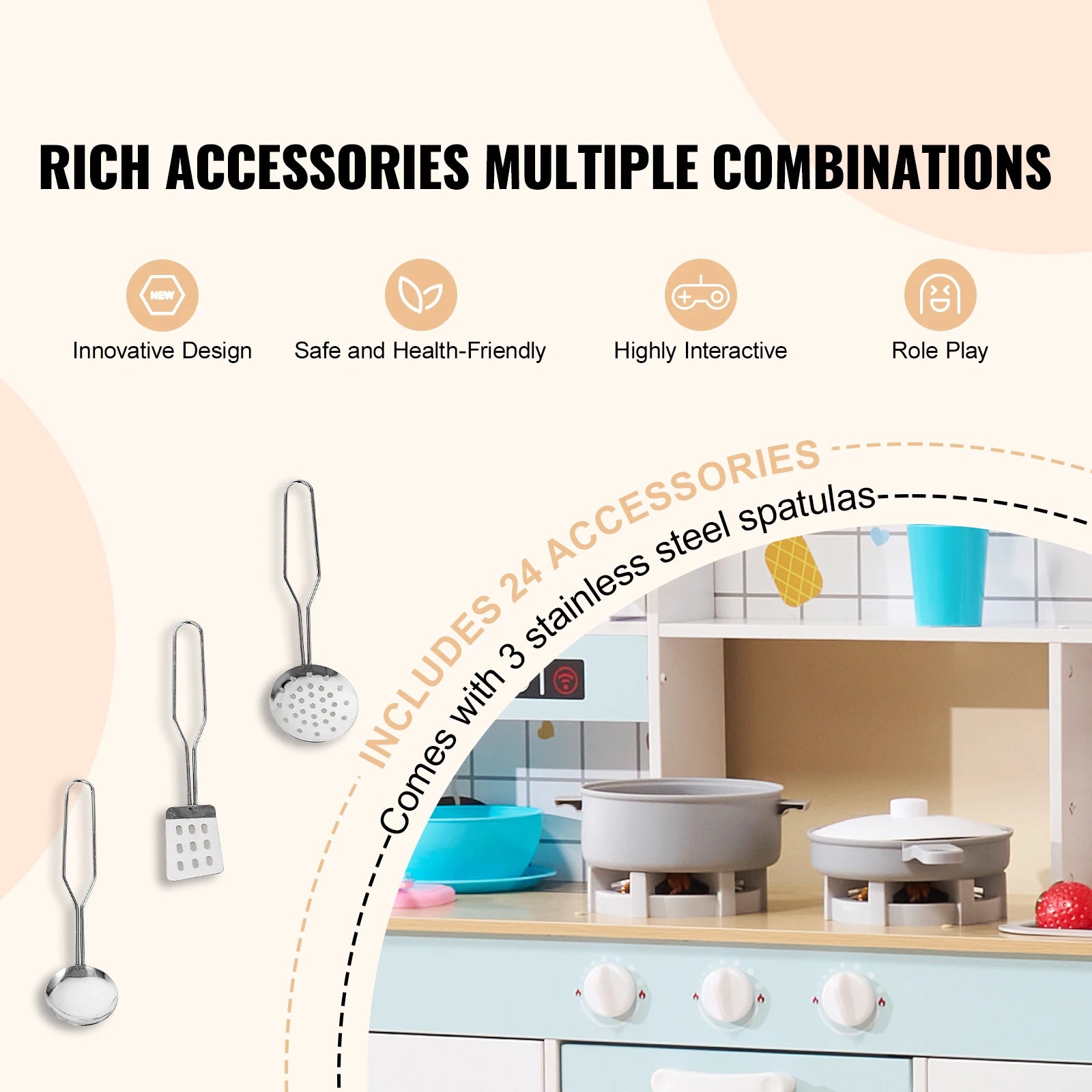 Kitchen Play Set Simulated Cooking Food Tableware - Ohberri