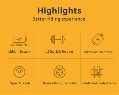 Electric Bike 2000W 48V35AH 55km/h 20“*4.0 Off Road Mountain Ebike - Ohberri