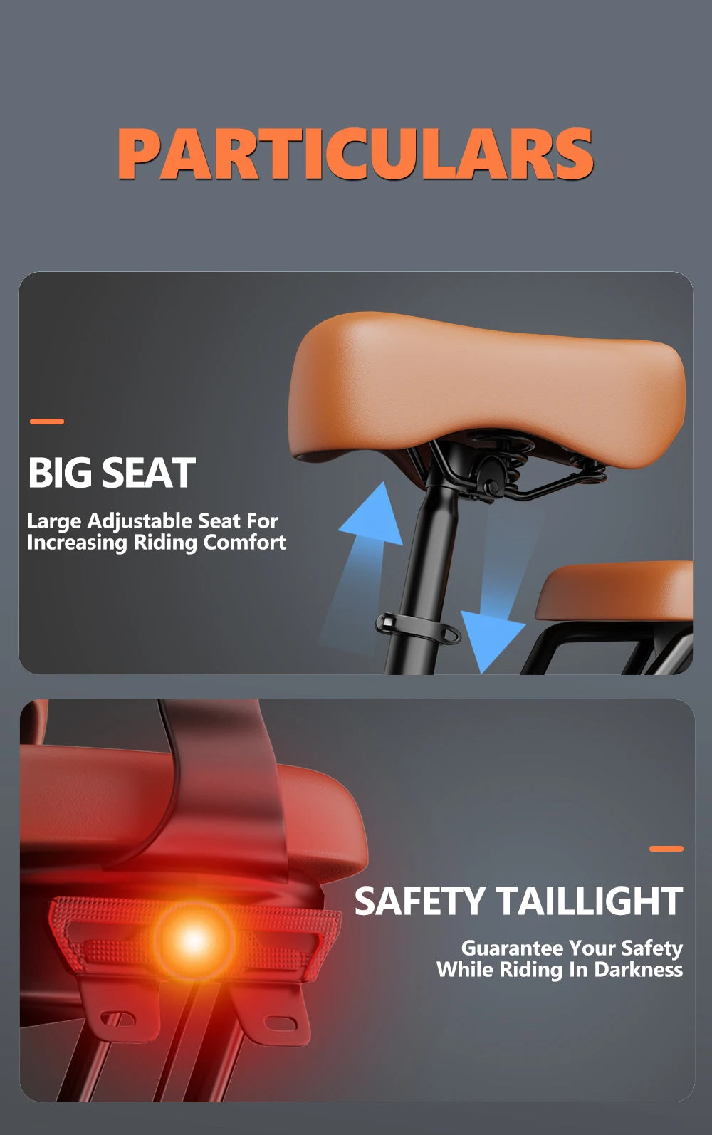 Electric Bike 20'' 1500W Up to 50 Miles 32MPH with 48V 20AH - Ohberri