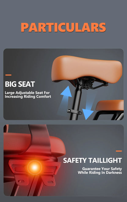 Electric Bike 20'' 1500W Up to 50 Miles 32MPH with 48V 20AH - Ohberri