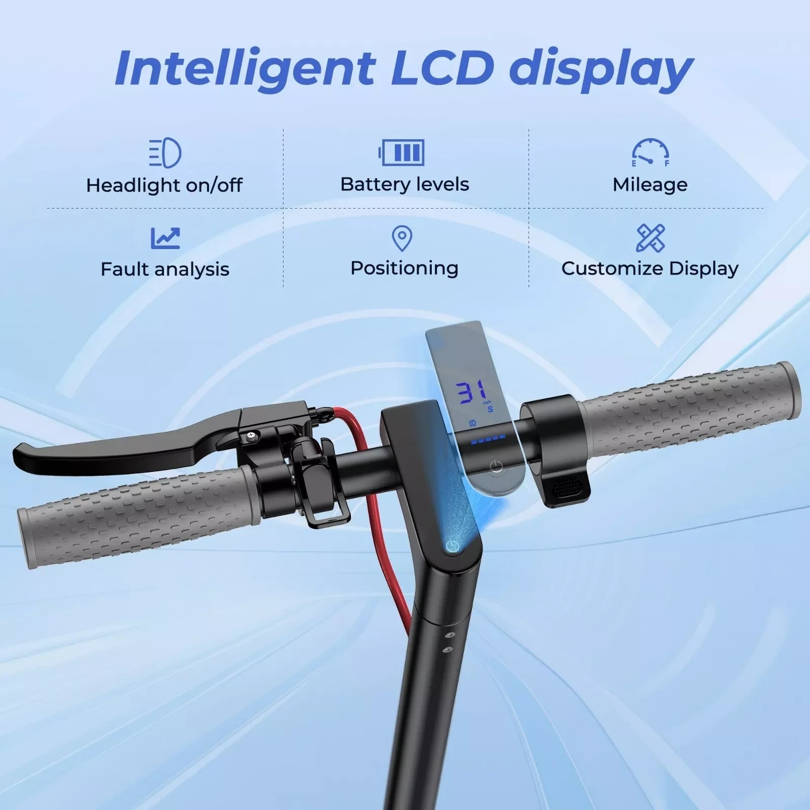 Electric Scooter 350W 19mph APP Smart Scooter Shock-absorbing Anti-skid ‎8.5 Inches Folding waterproof Ohberri