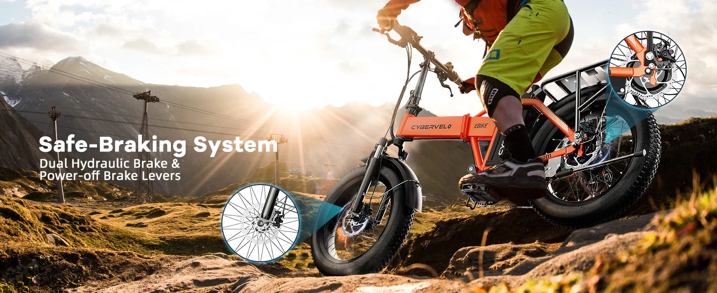 1000W Folding Electric Bike, 48V 20AH 30+MPH, 80 Miles Max Range, 20" Tire - Ohberri