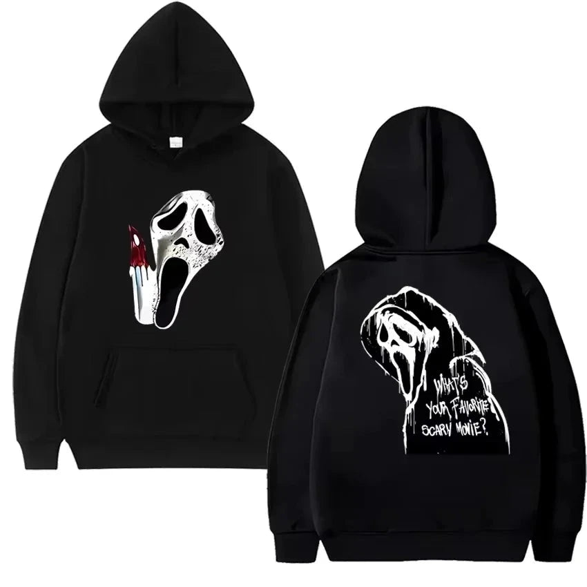 Double-sided Printed Ghost Face Hoodie Ohberri