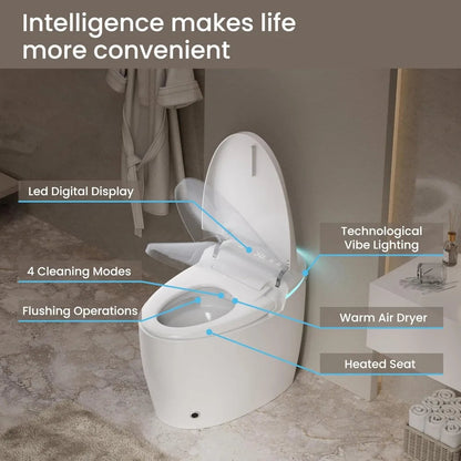 Smart Toilet, One Piece Toilet Elongated, Auto Flushing Bidet Toilet with Heated Seat Ohberri