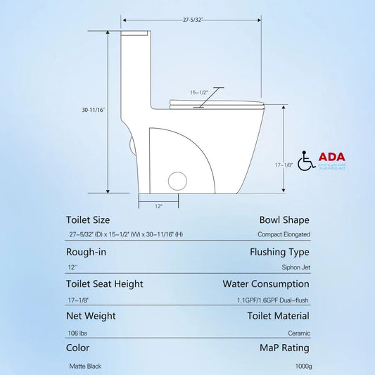 Dual-Flush, Water-Saving Elongated Ohberri