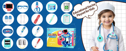 Doctor Pretend Play Medical Station Set with Lights Stethoscope - Ohberri