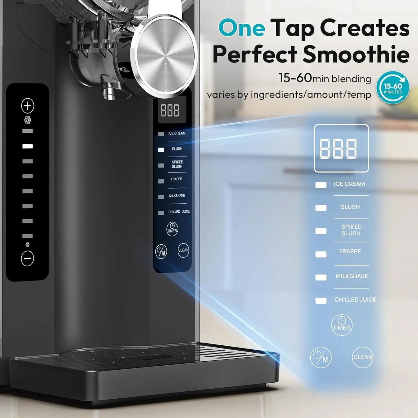 Slushy Machine for Home 70oz Slushie Machine No Ice Needed with 6 Preset Programs- Self-Cleaning Ohberri