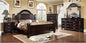 6-Piece Traditional Solid Wood Bedroom Set with Chest, Mirrored-Dresser and 2 Nightstands, Box Spring - Ohberri