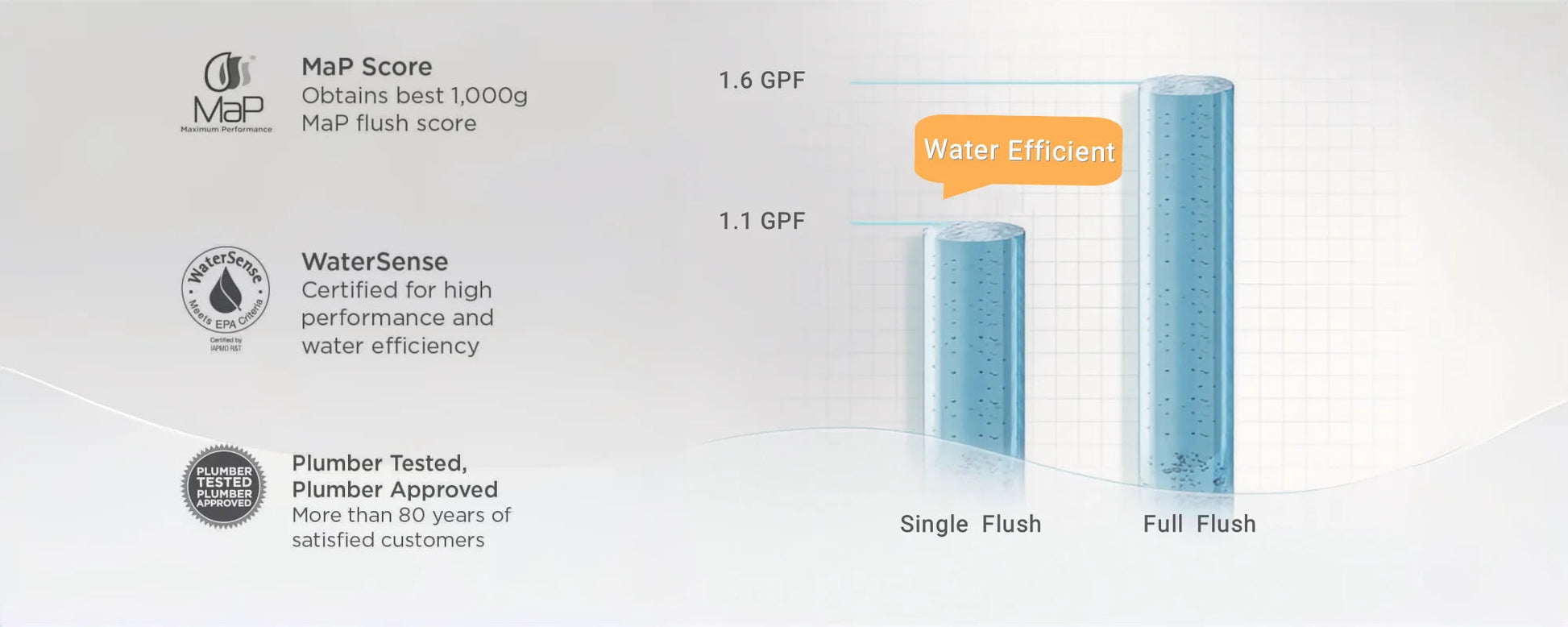 Dual-Flush One Piece Toilet, Water-Saving Elongated Ohberri
