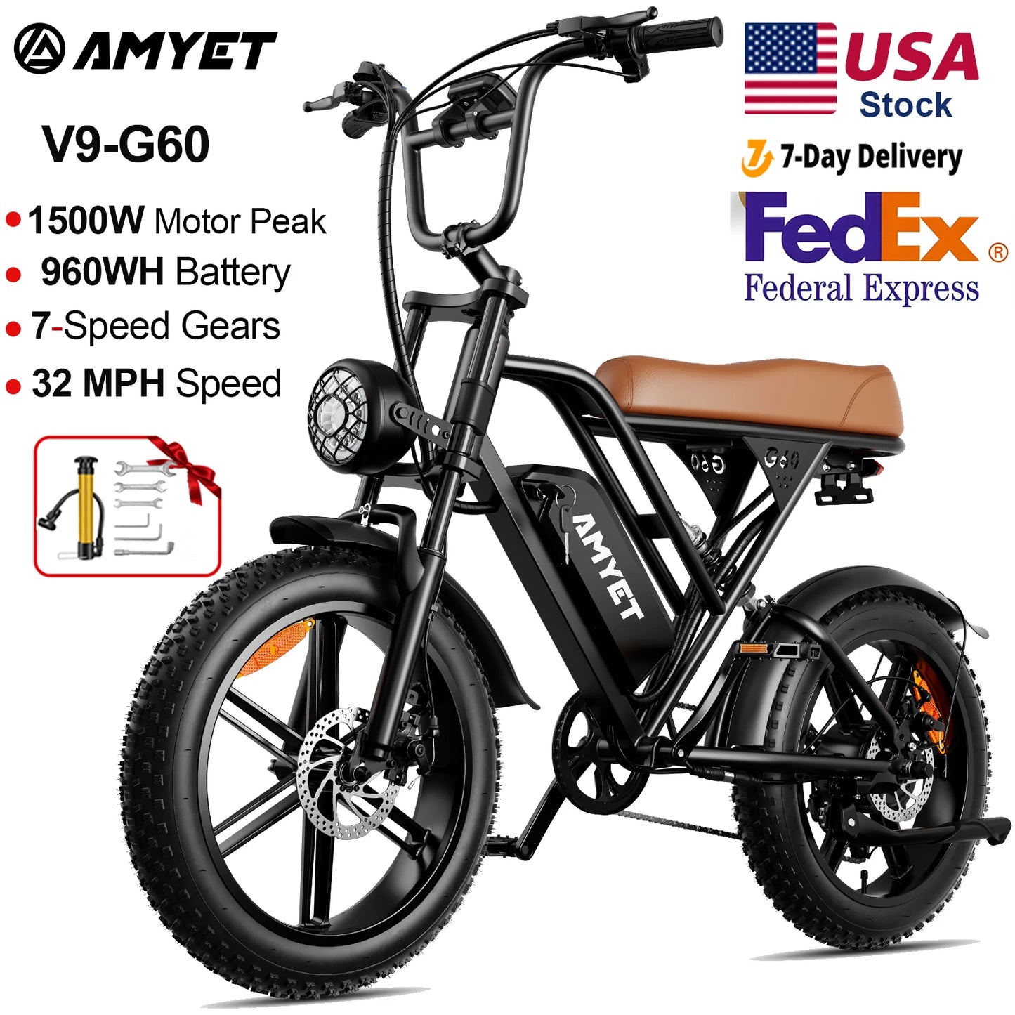 Electric Bike 1000W Motor 48V 20AH 20“ Tire - Ohberri