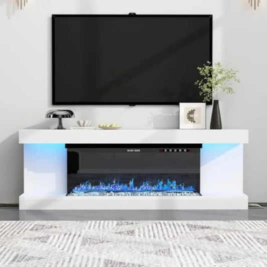 Fireplace TV Stand for TVs up to 70 with 7Color Lights with 12Color Flame 2Level Heating Ohberri