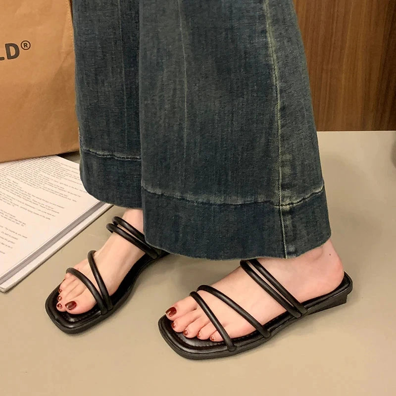 French-style thin-strap sandals Ohberri