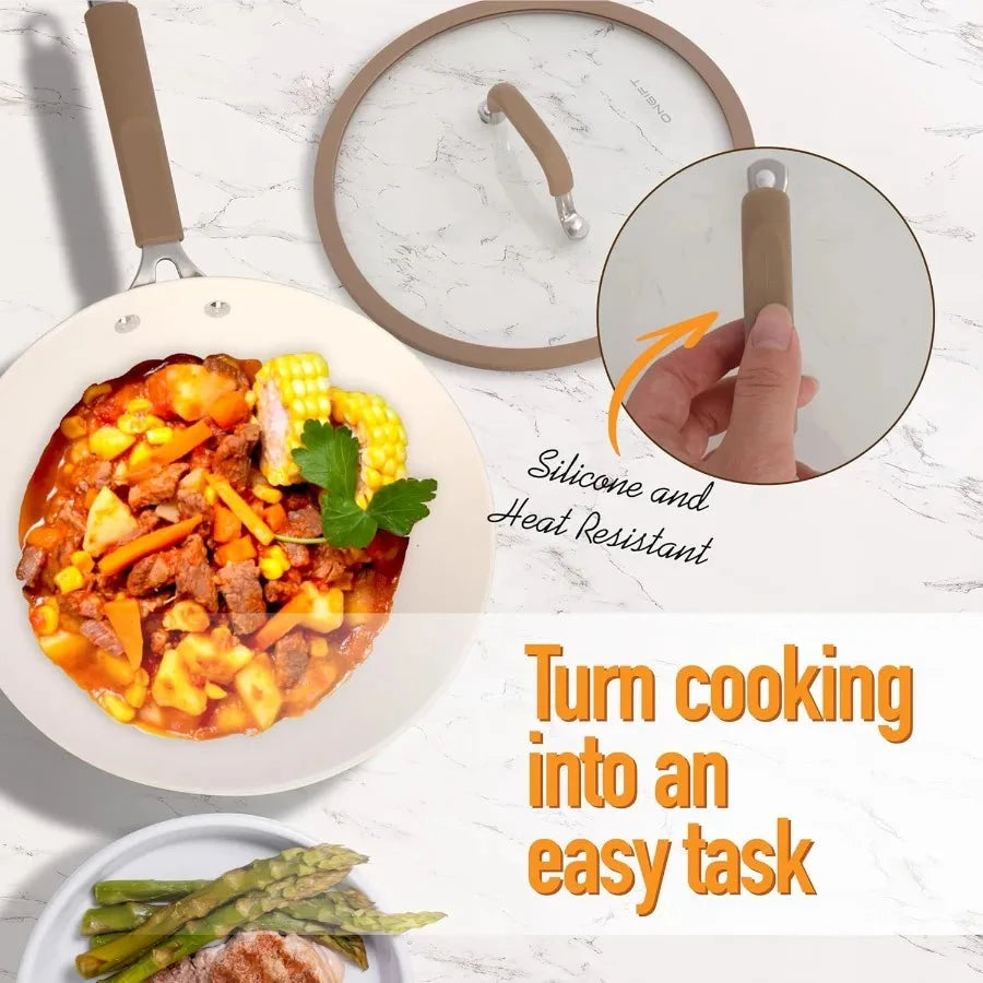 22Pcs Pots and Pans Set Non Stick Ceramic Induction Ohberri