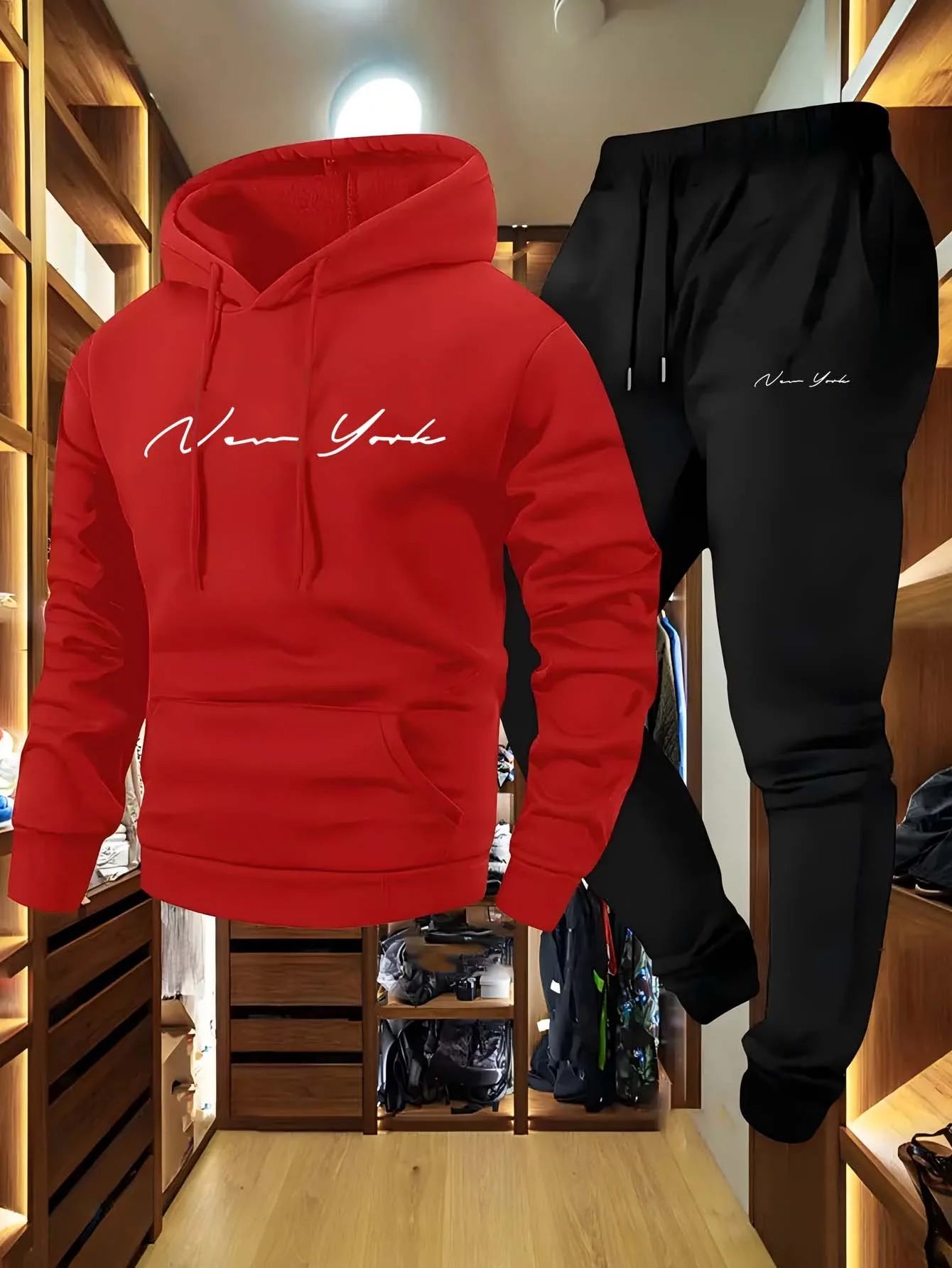 Hooded Sweatshirt and Sweatpants Set Ohberri