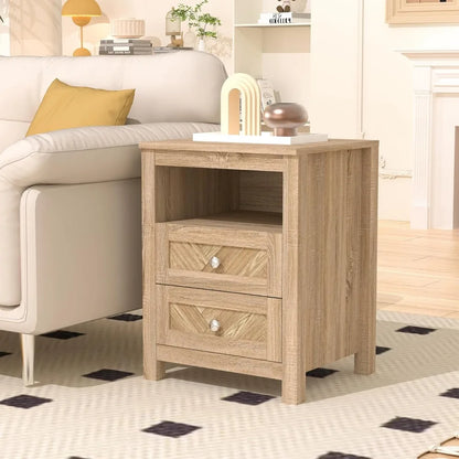 3 Pieces Bedroom Set with 6 Drawer Dresser and 2 Drawer Nightstands, Wooden - Ohberri