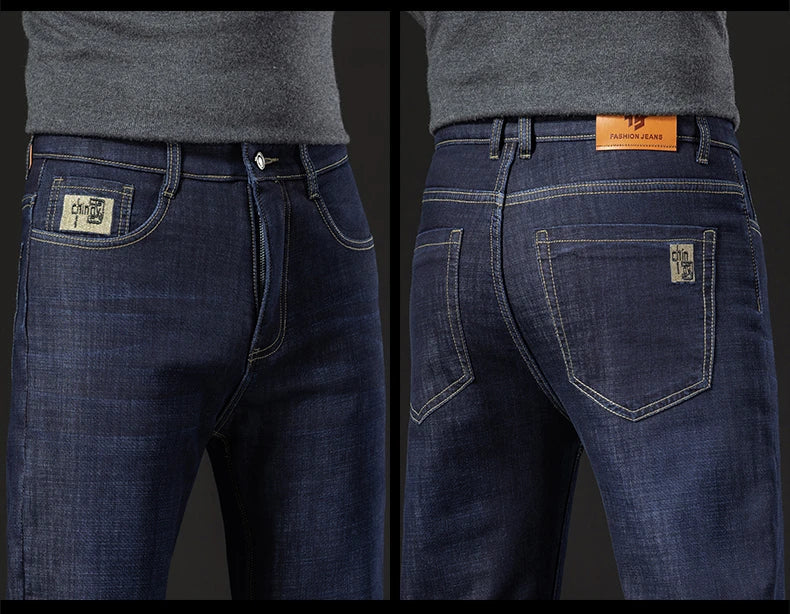 Winter Lamb Fluff Denim Straight Pants Ohberri