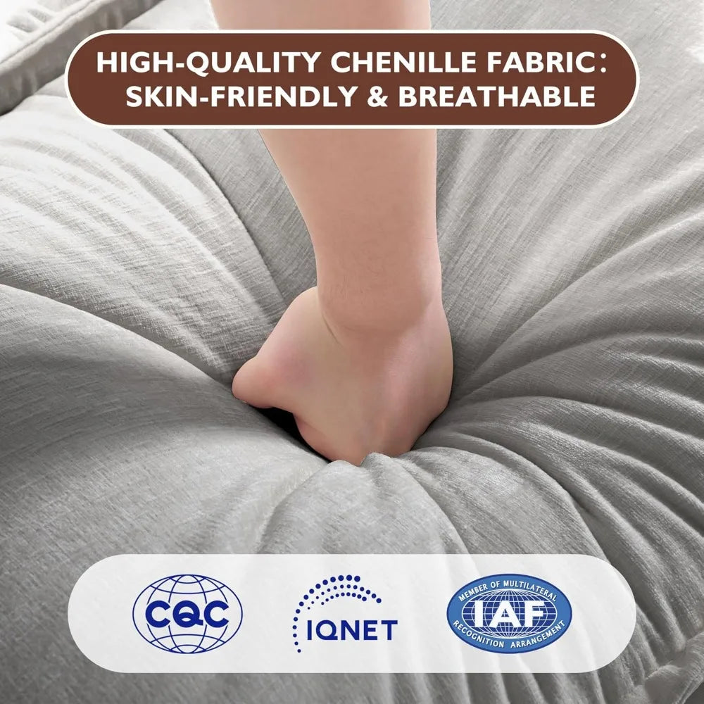 L Shaped Modern Sofa Modular Sectional Cloud Couch with Ottoman - Ohberri