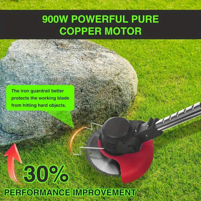 Electric Weed Wacker, 24V 1500MAh Weed Wacker Battery Operated, 3-in-1 Lightweight Lawn Trimmer/Mini-Mower/Brush Cutter - Ohberri