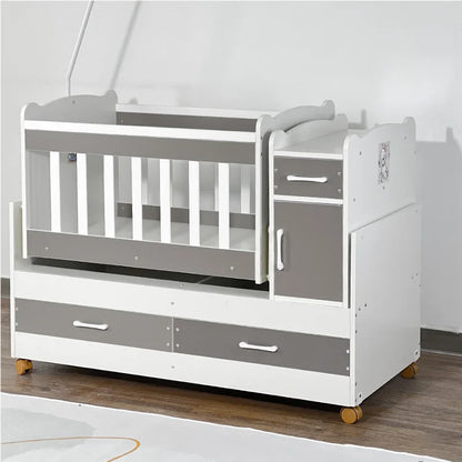 Wooden Baby Crib with Removable Drawers - Ohberri